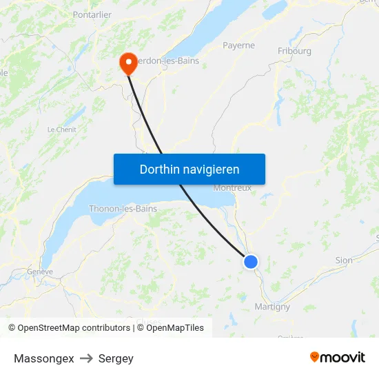 Massongex to Sergey map