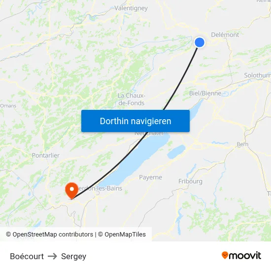Boécourt to Sergey map