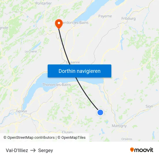 Val-D'Illiez to Sergey map