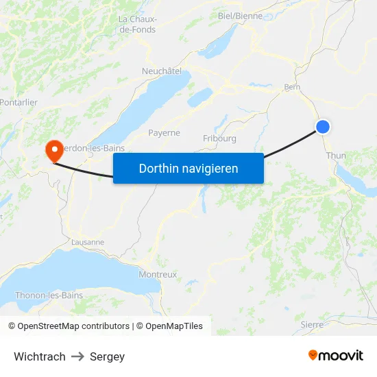 Wichtrach to Sergey map