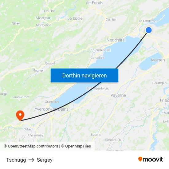 Tschugg to Sergey map