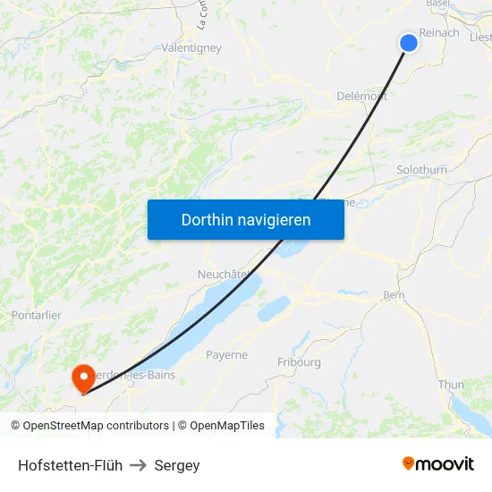 Hofstetten-Flüh to Sergey map