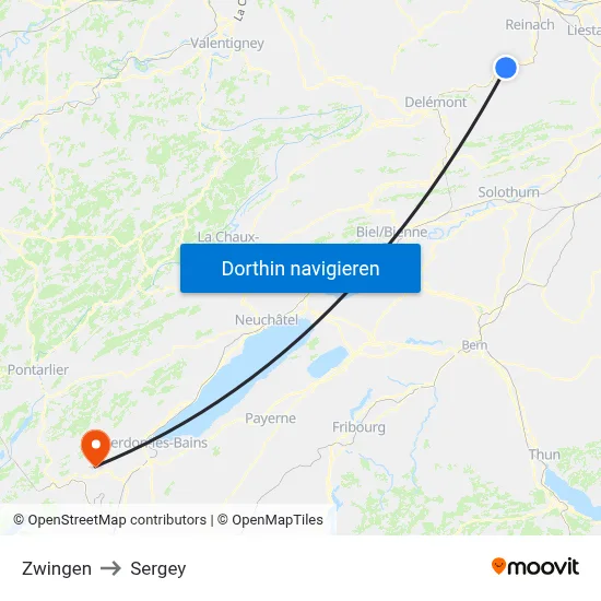 Zwingen to Sergey map