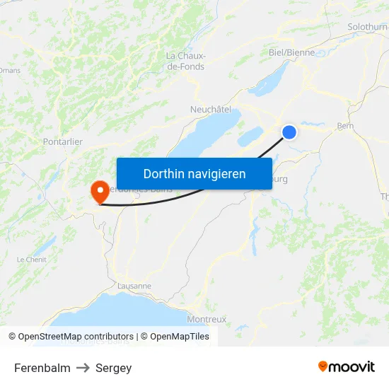 Ferenbalm to Sergey map