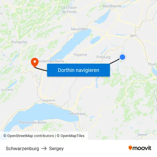 Schwarzenburg to Sergey map