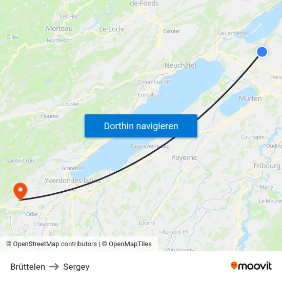 Brüttelen to Sergey map
