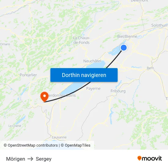 Mörigen to Sergey map
