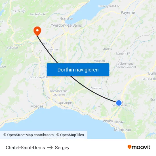 Châtel-Saint-Denis to Sergey map