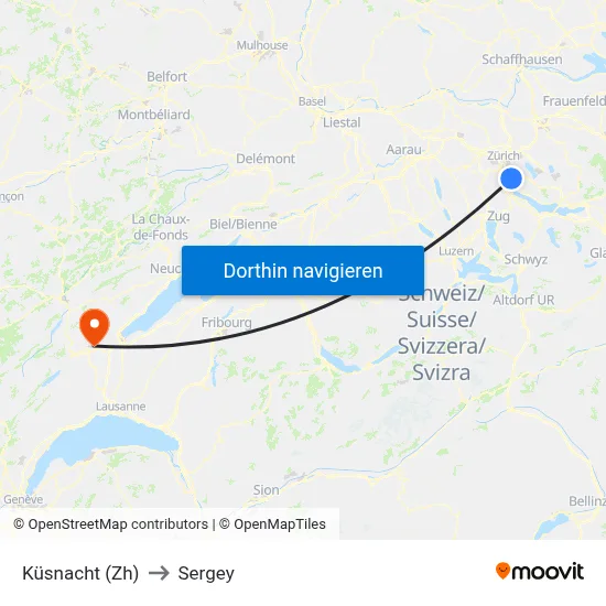 Küsnacht (Zh) to Sergey map