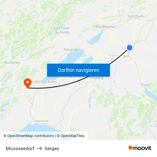 Moosseedorf to Sergey map