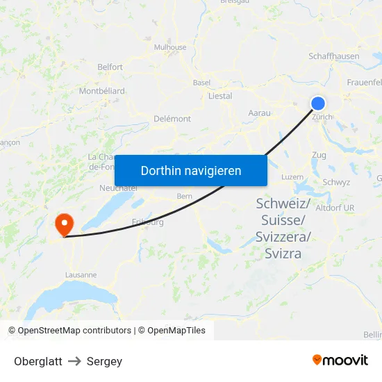 Oberglatt to Sergey map