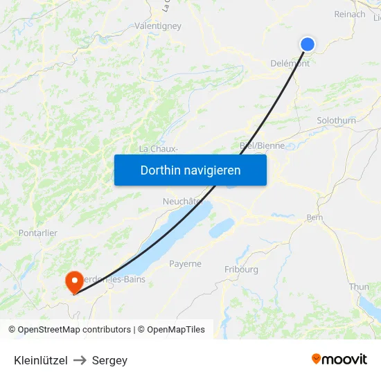 Kleinlützel to Sergey map