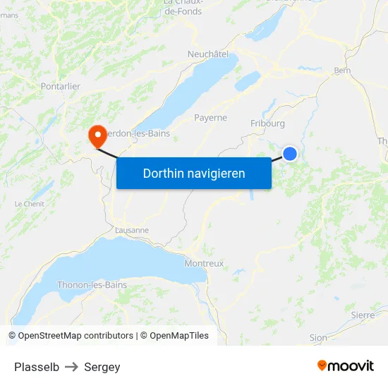 Plasselb to Sergey map