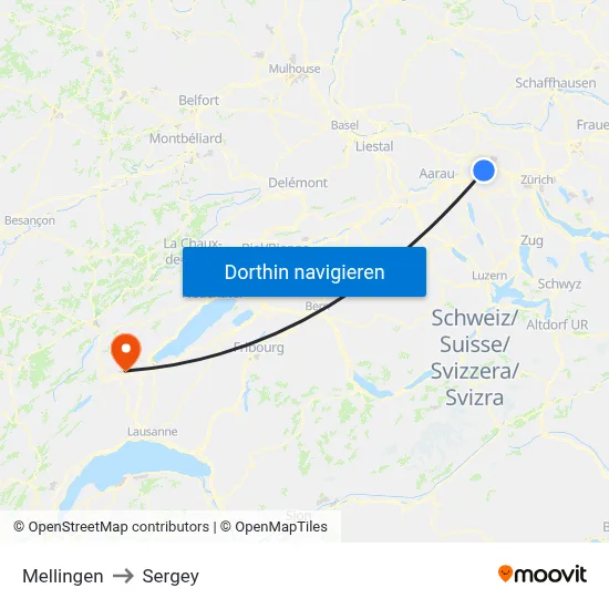 Mellingen to Sergey map