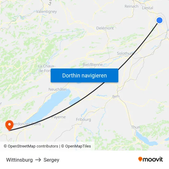 Wittinsburg to Sergey map