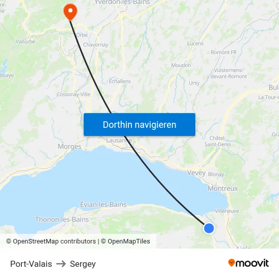 Port-Valais to Sergey map