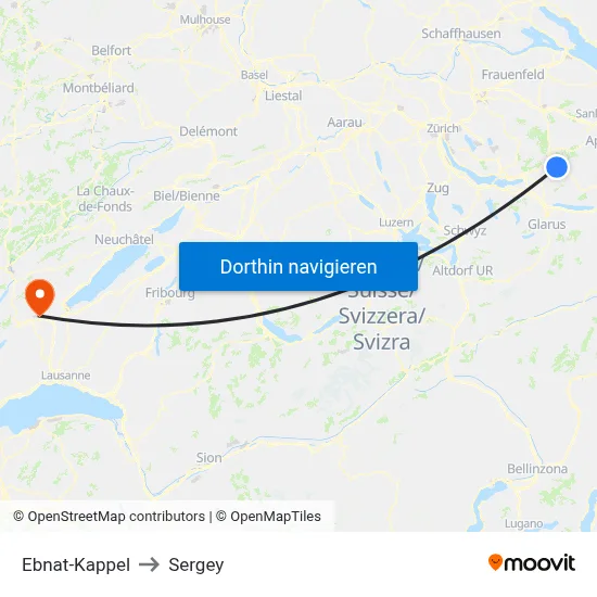 Ebnat-Kappel to Sergey map