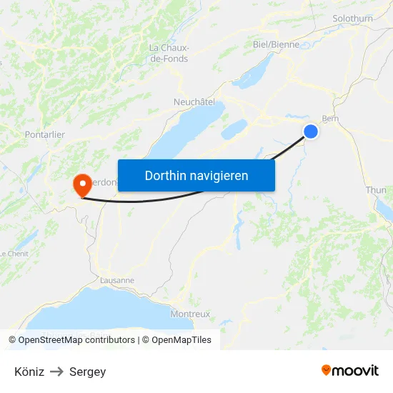 Köniz to Sergey map