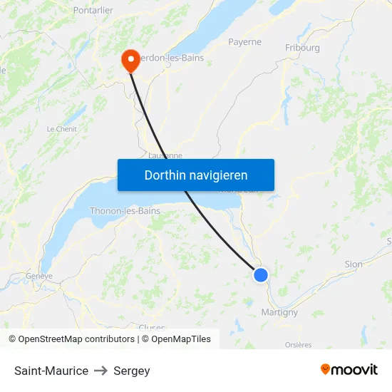 Saint-Maurice to Sergey map