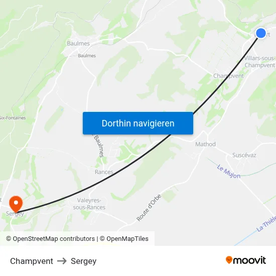 Champvent to Sergey map