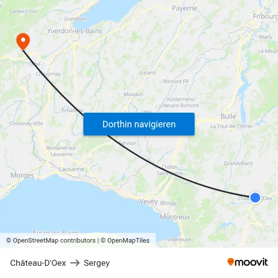 Château-D'Oex to Sergey map