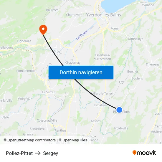 Poliez-Pittet to Sergey map