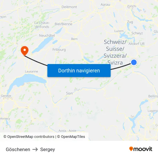 Göschenen to Sergey map