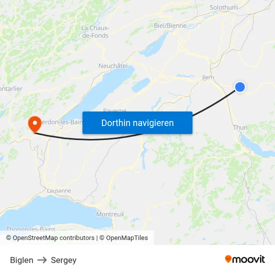 Biglen to Sergey map