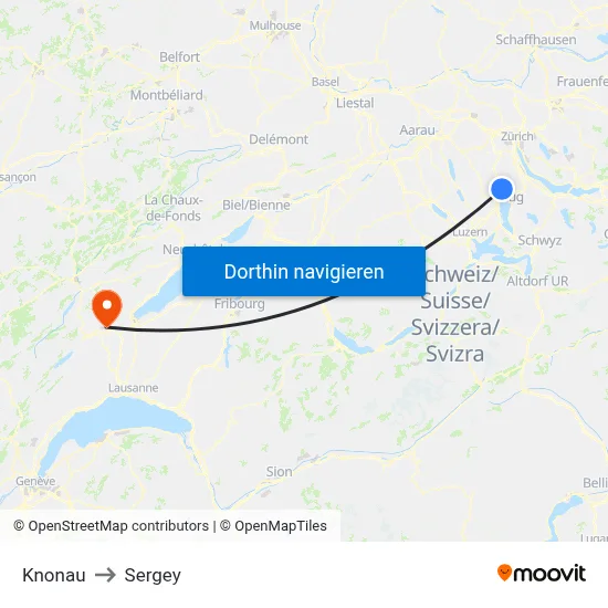 Knonau to Sergey map
