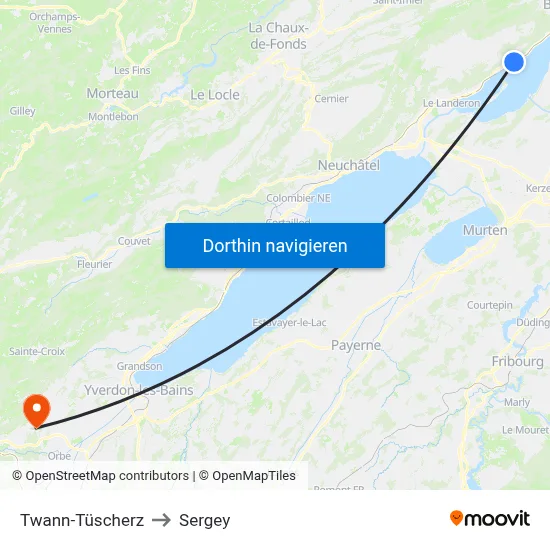 Twann-Tüscherz to Sergey map