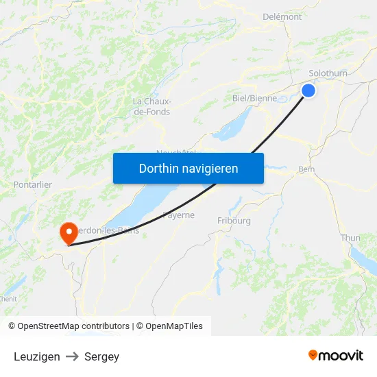 Leuzigen to Sergey map