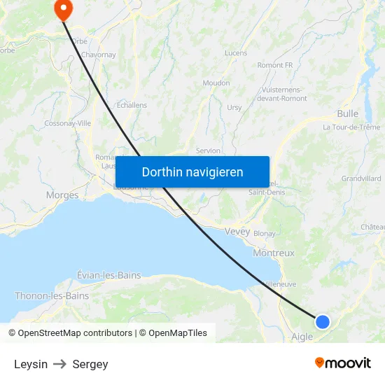 Leysin to Sergey map
