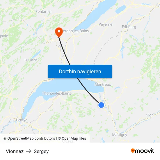 Vionnaz to Sergey map
