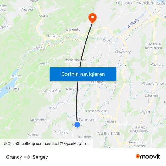 Grancy to Sergey map
