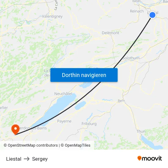 Liestal to Sergey map
