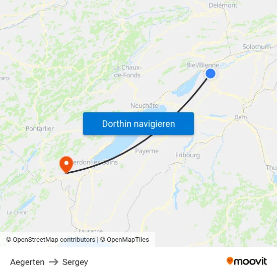 Aegerten to Sergey map