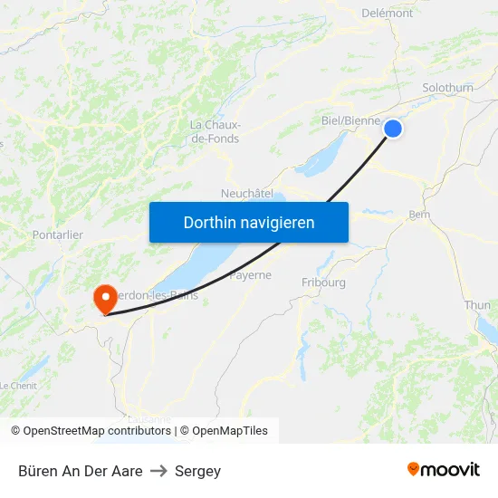 Büren An Der Aare to Sergey map
