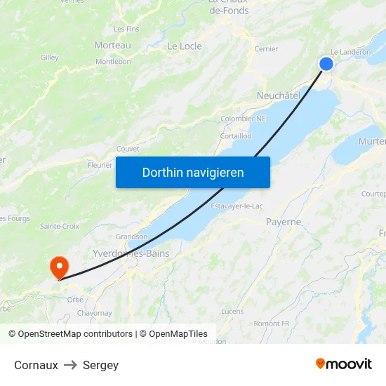 Cornaux to Sergey map