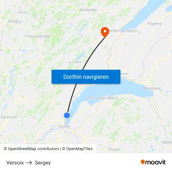 Versoix to Sergey map