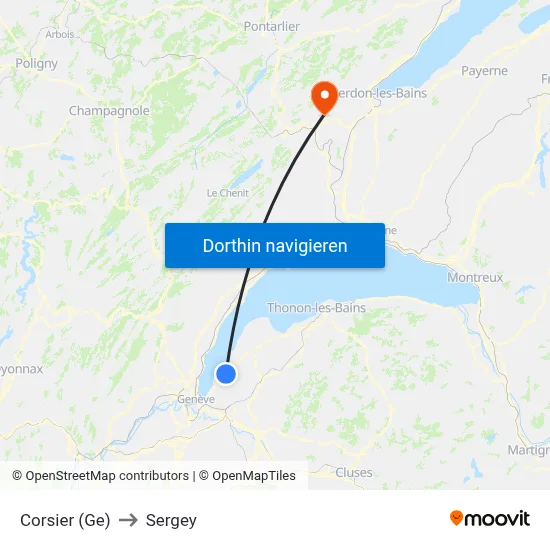Corsier (Ge) to Sergey map