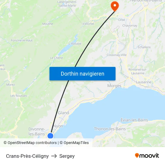 Crans-Près-Céligny to Sergey map