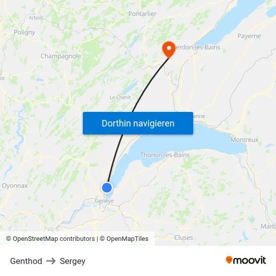Genthod to Sergey map