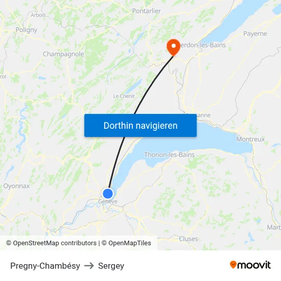 Pregny-Chambésy to Sergey map