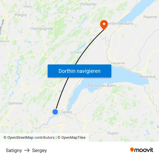 Satigny to Sergey map