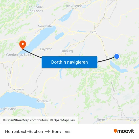 Horrenbach-Buchen to Bonvillars map