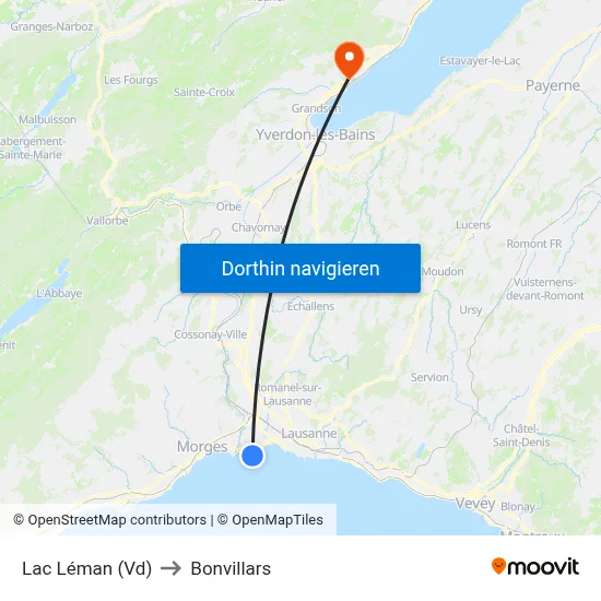 Lac Léman (Vd) to Bonvillars map