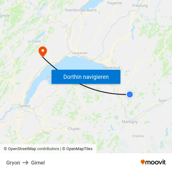Gryon to Gimel map