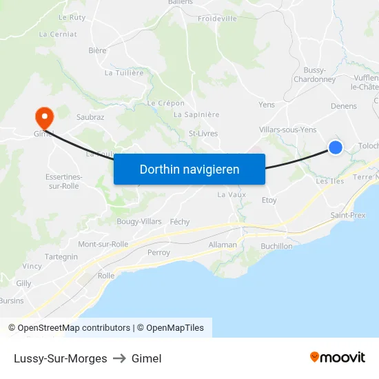 Lussy-Sur-Morges to Gimel map