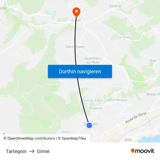 Tartegnin to Gimel map