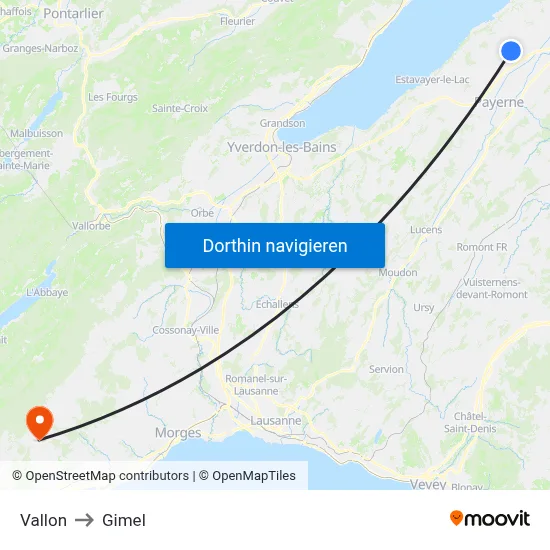 Vallon to Gimel map